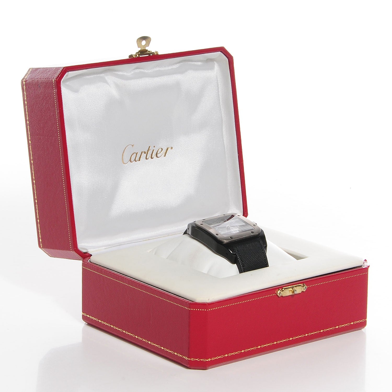 Cartier ADLC Titanium Nylon 38mm Santos 100 Chronograph Automatic Watch Black 8 of 8