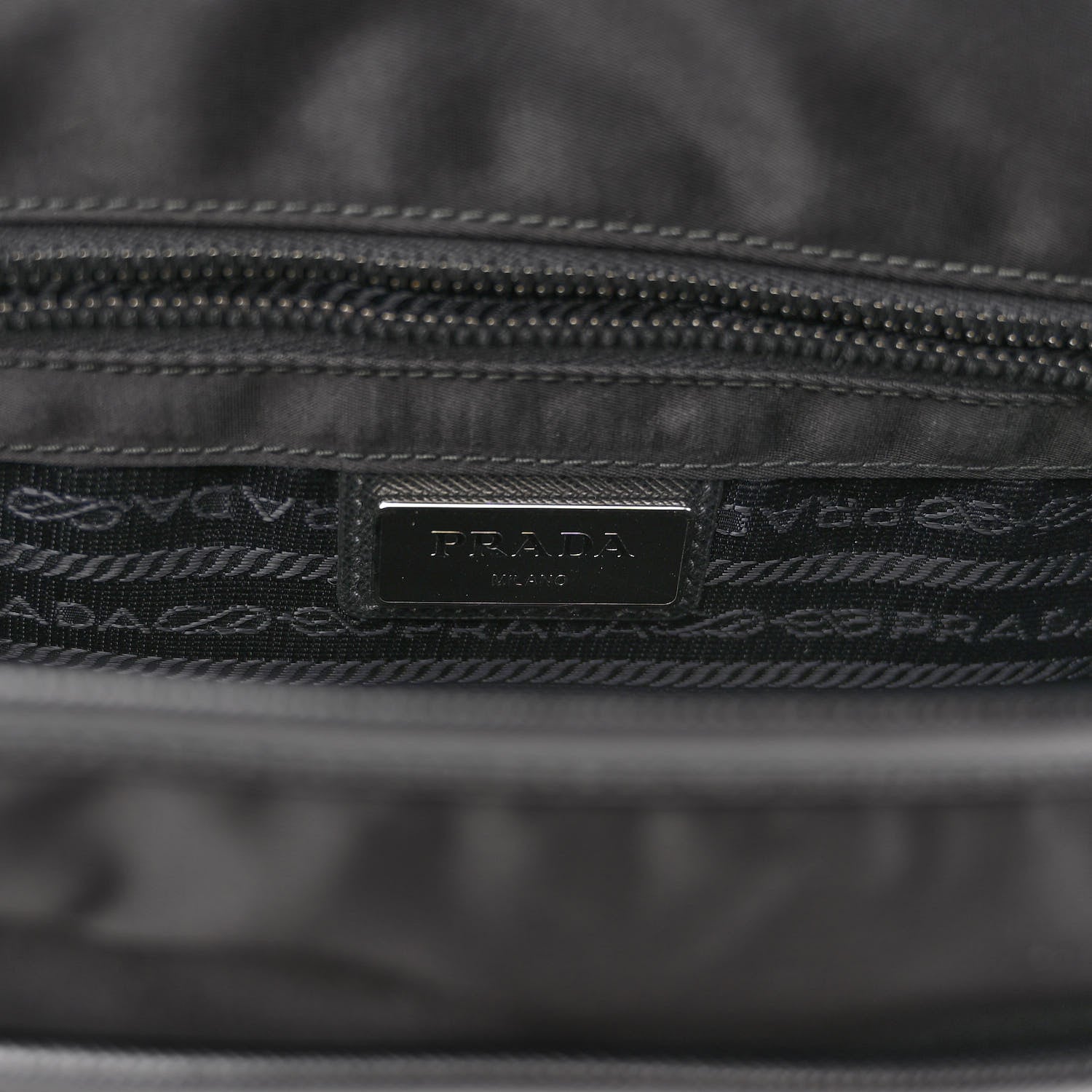 Prada Tessuto Nylon Saffiano Logo Messenger Bag Black 6 of 9