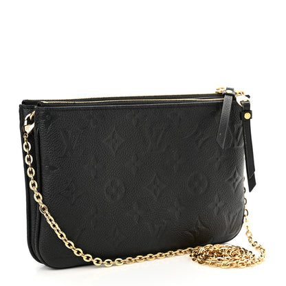 Louis Vuitton Empreinte Double Zip Pochette Black 3 of 10