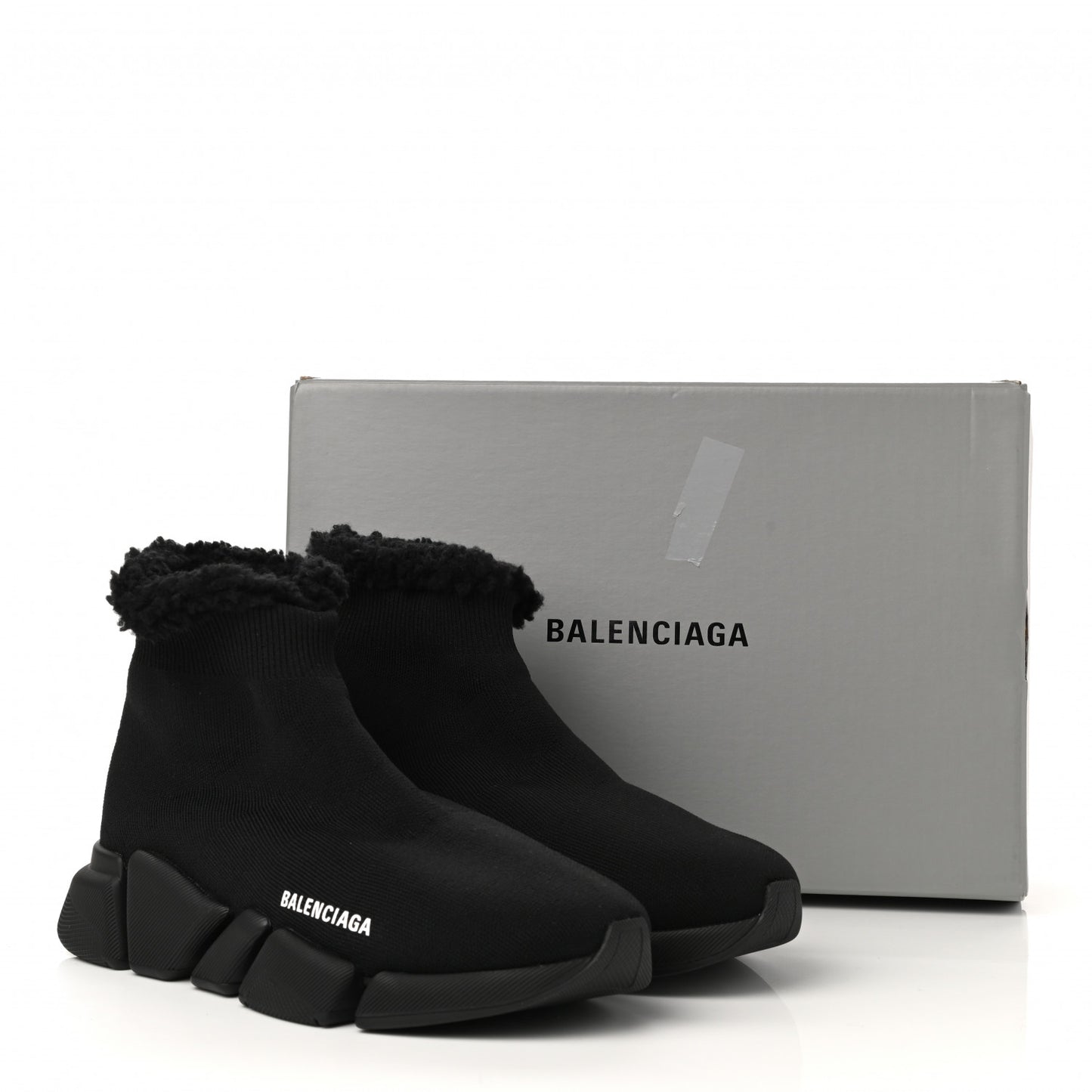 Technical 3D Recycled Knit Fake Fur Womens Speed 2.0 Sneakers 39 Monocolor Black