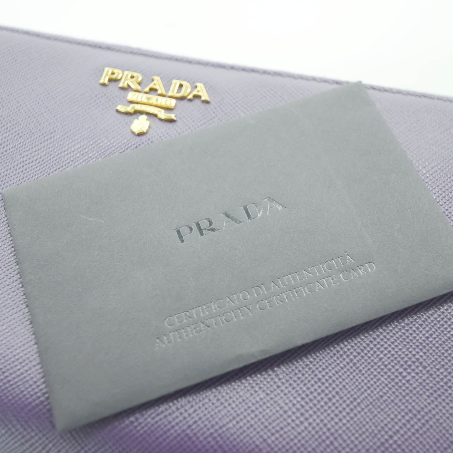 Prada Saffiano Zip Around Wallet Viola Purple 11 of 11