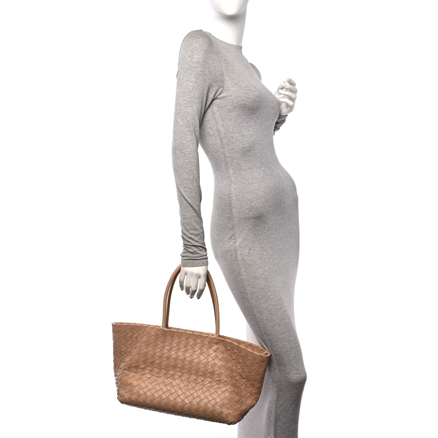 Nappa Intrecciato Tote Bag Almond