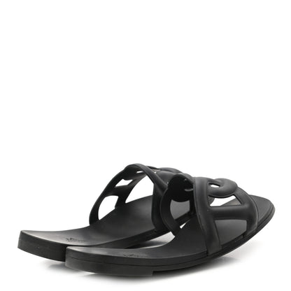 Hermes Rubber Aloha Sandals 37 Black 4 of 8