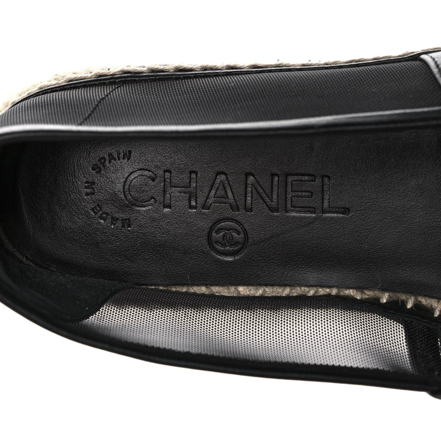 Mesh Grosgrain CC Espadrilles 37 Black