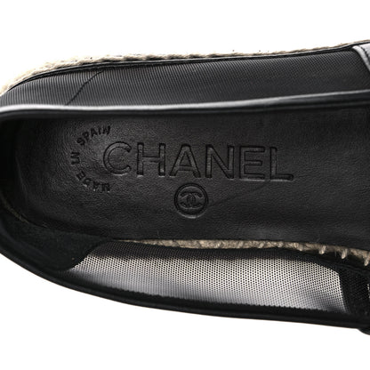 Chanel Mesh Grosgrain CC Espadrilles 37 Black 8 of 9