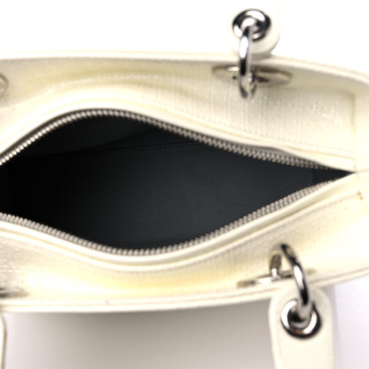 Christian Dior Patent Micro-Cannage Medium Lady Dior White 5 of 13