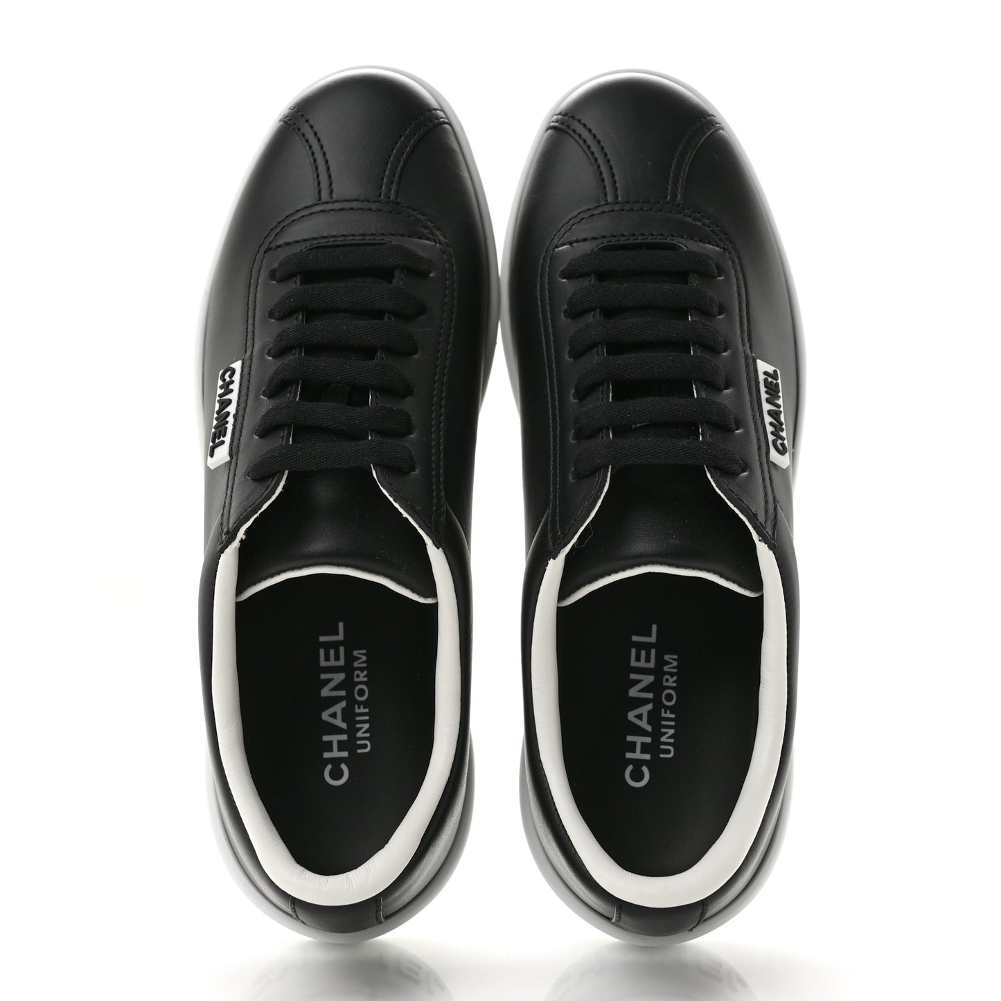 Calfskin CC Womens Sneakers 37 Black