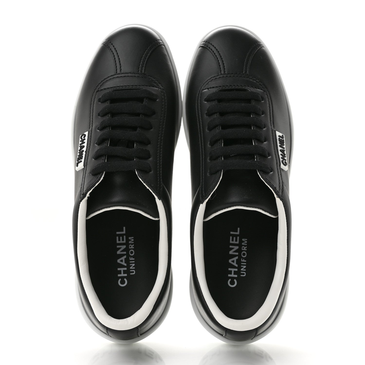 Chanel Calfskin CC Womens Sneakers 37 Black 2 of 10