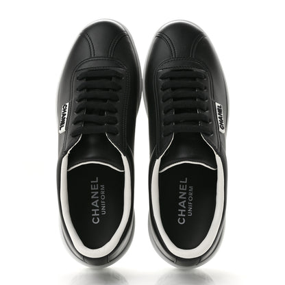 Chanel Calfskin CC Womens Sneakers 37 Black 2 of 10