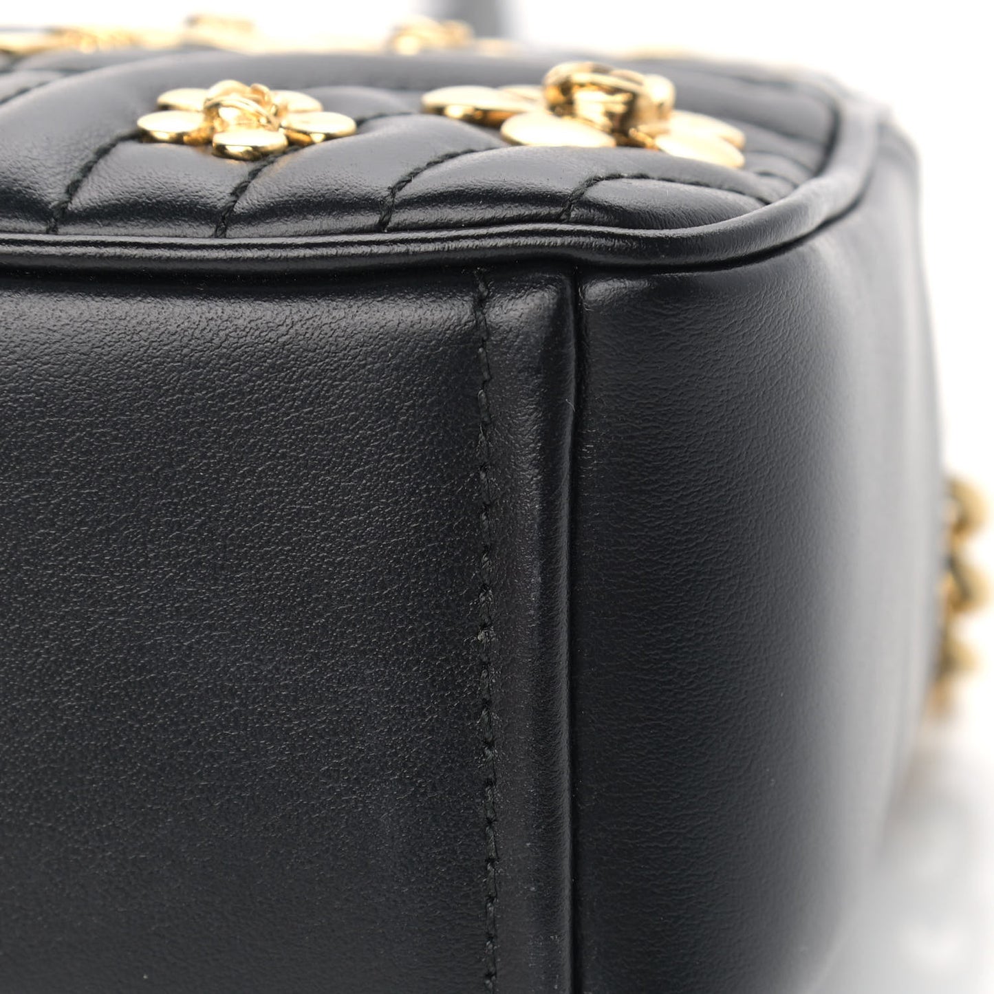 Soft Calfskin Floral Diagramme Bag Black