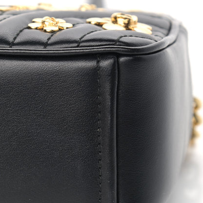 Prada Soft Calfskin Floral Diagramme Bag Black 11 of 12