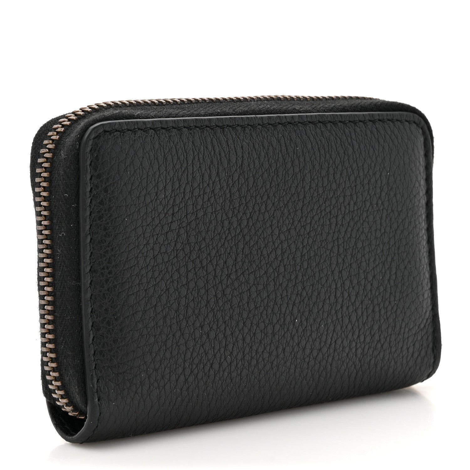 Gucci Calfskin Logo Zip Around Card Case Black 3 of 7
