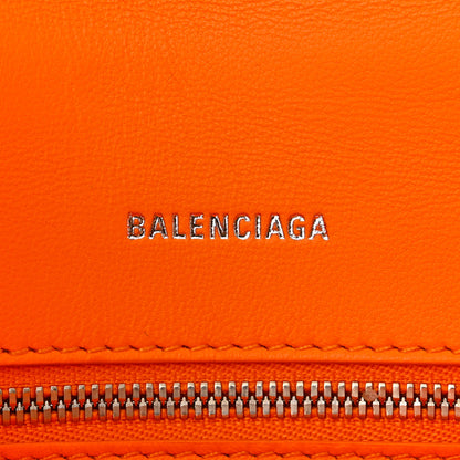 Balenciaga Shiny Calfskin Crocodile Embossed Small Hourglass Top Handle Bag Pop Orange 6 of 11