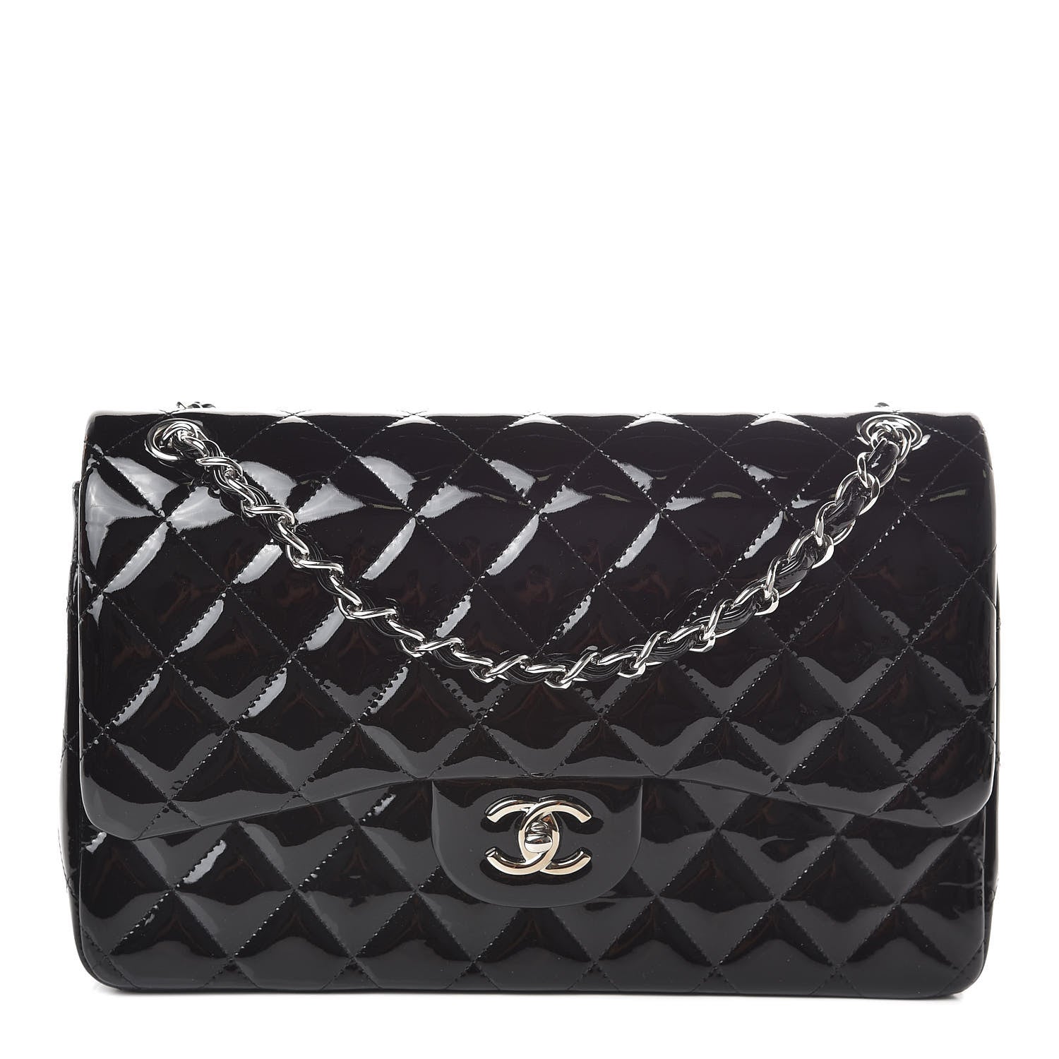 Chanel Patent Quilted Jumbo Double Flap Black 1 of 11