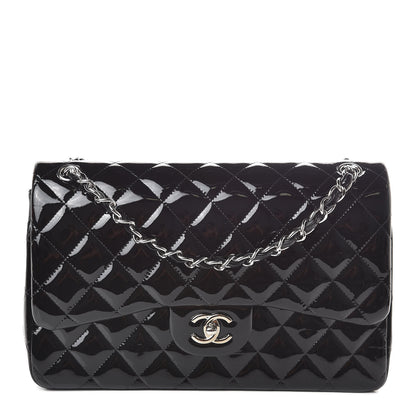 Chanel Patent Quilted Jumbo Double Flap Black 1 of 11