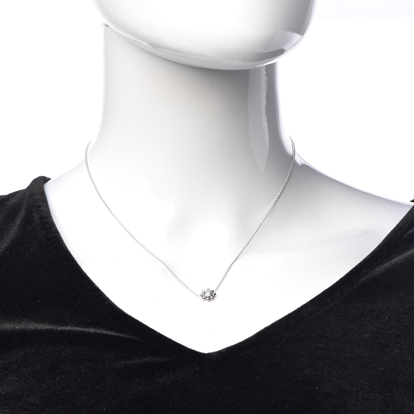 18K White Gold Diamond Paloma Picasso Jolie Flower Necklace