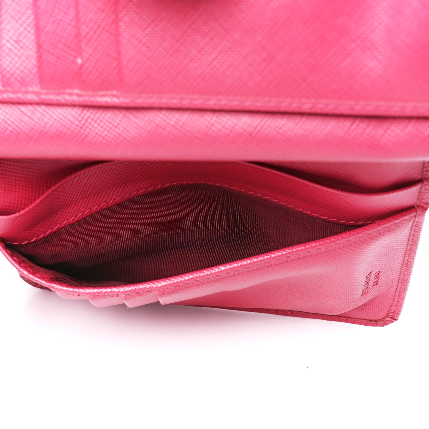 Saffiano Metal Compact Wallet Peonia