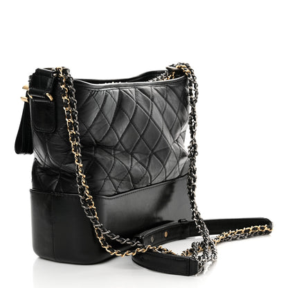 Chanel Aged Calfskin Quilted Medium Gabrielle Hobo Black 3 of 15