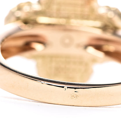 Van Cleef & Arpels 18K Yellow Gold Diamond Mother of Pearl Vintage Alhambra Ring 48 4.5 6 of 6