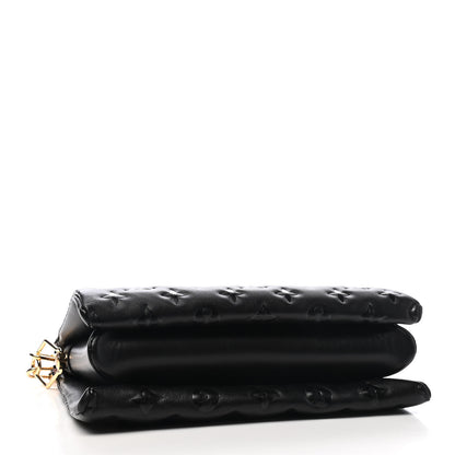 Louis Vuitton Lambskin Embossed Monogram Coussin PM Black 4 of 8