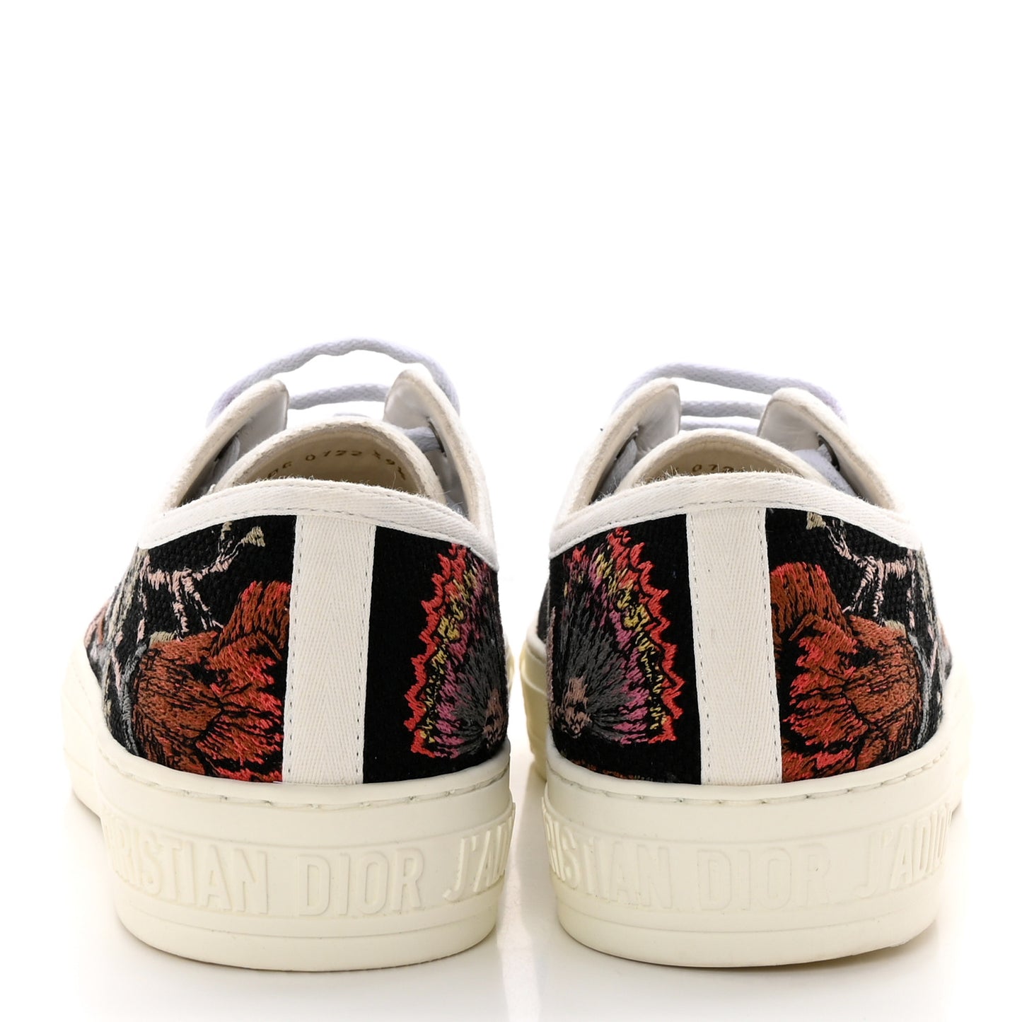 Canvas Jardin Botanique Embroidered Womens Walk'N'Dior Low Top Sneakers 39.5 Black Multicolor