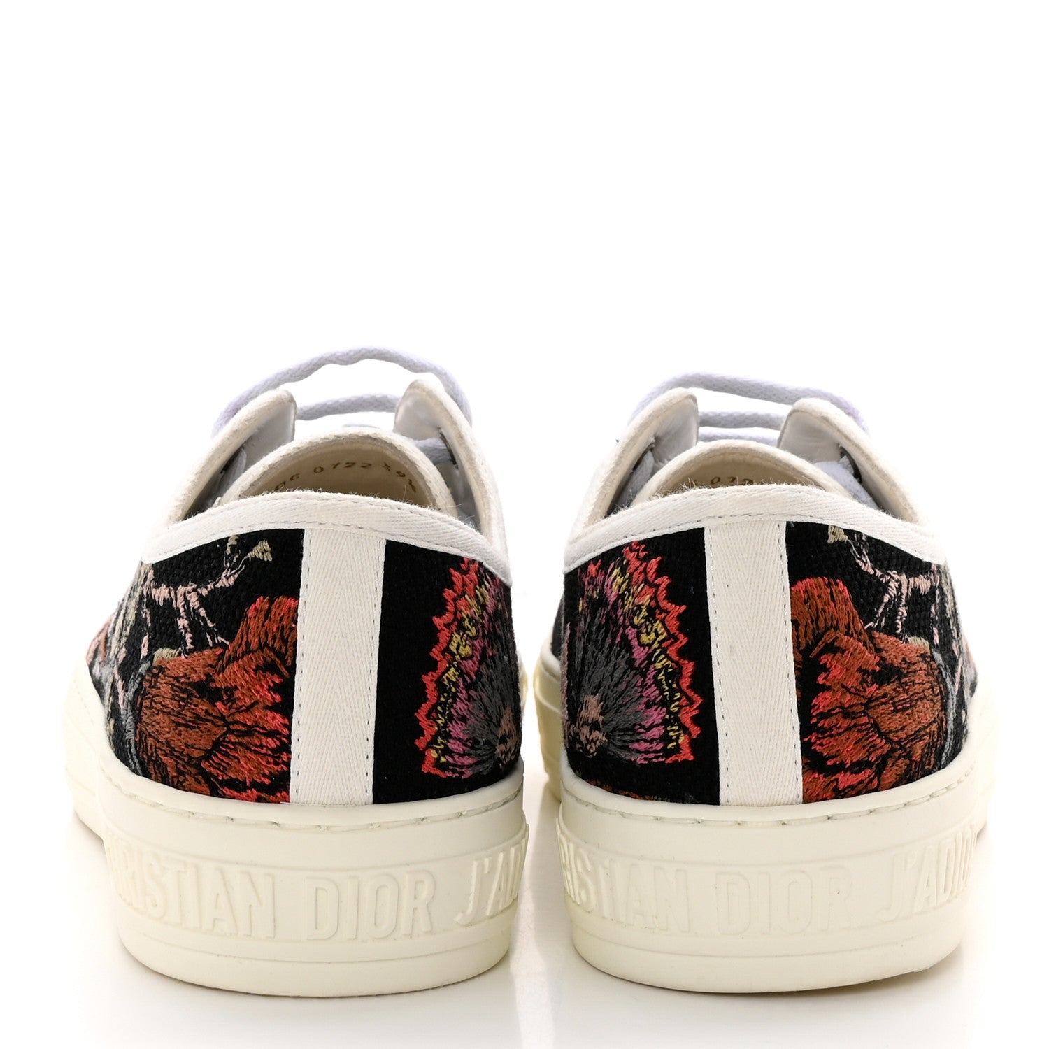 Christian Dior Canvas Jardin Botanique Embroidered Womens Walk'N'Dior Low Top Sneakers 39.5 Black Multicolor 5 of 12
