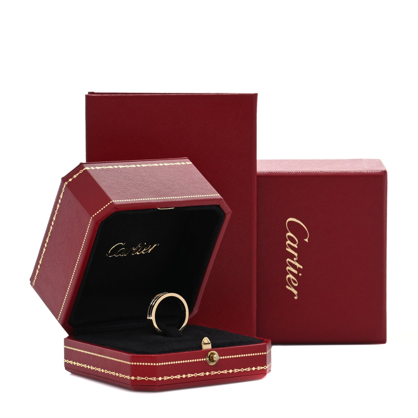 18K Pink White Yellow Gold 4.8mm Vendome Louis Cartier Wedding Band Ring 54 7