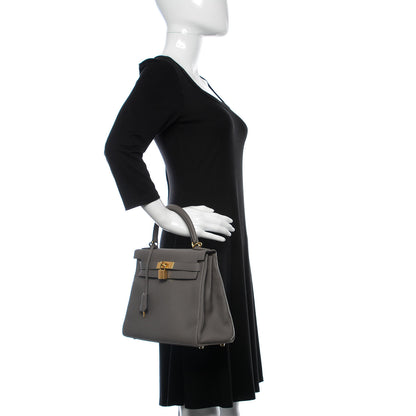 Hermes Togo Kelly Retourne 28 Etain 3 of 38