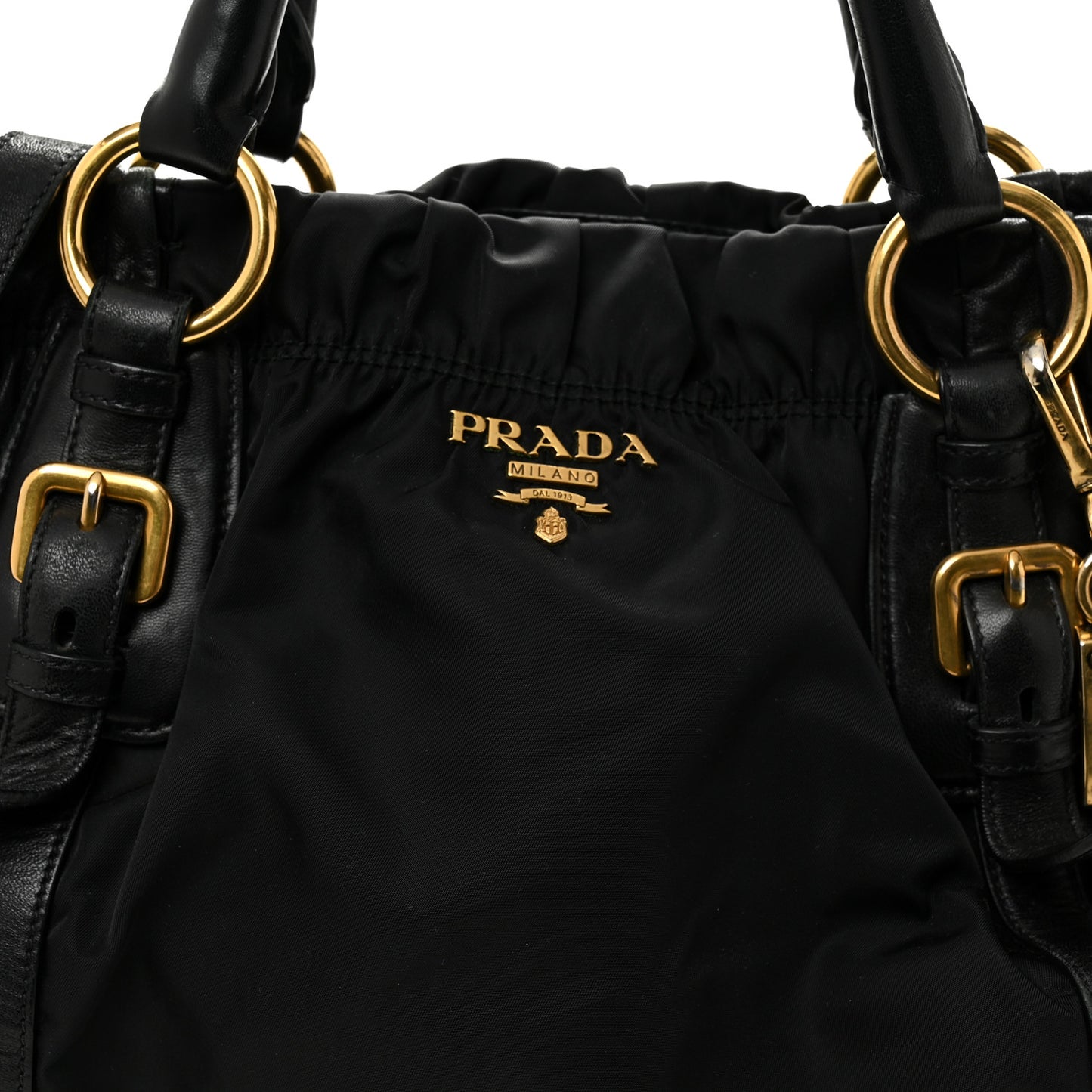 Tessuto Nylon Gaufre Shopping Satchel Black