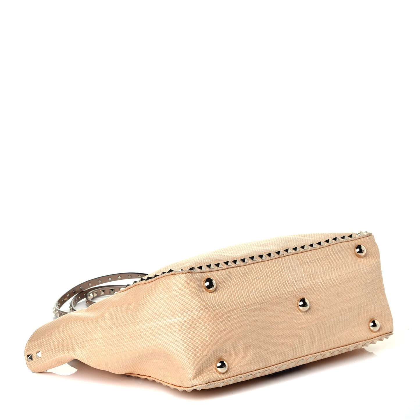 Raffia Medium Rockstud Tote Natural