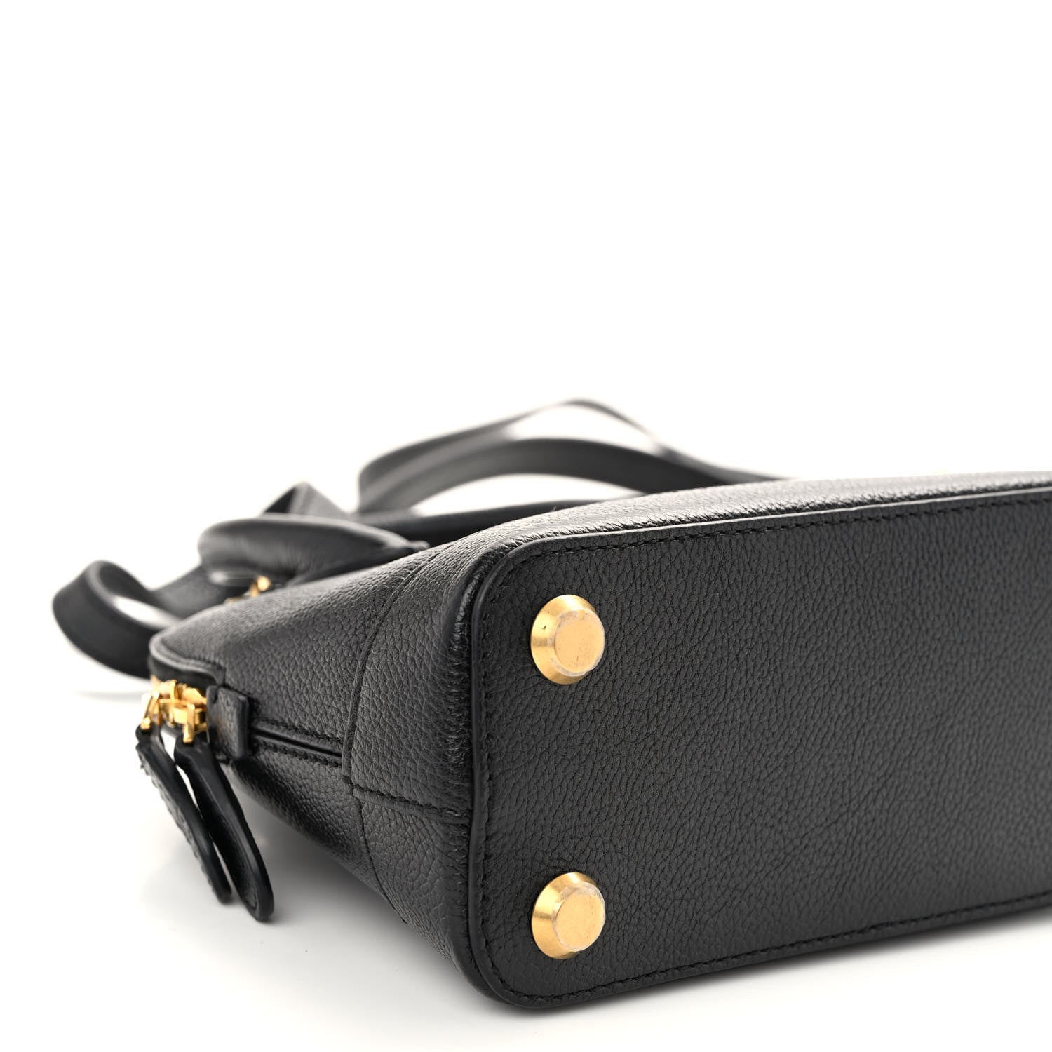 Balenciaga Grained Calfskin Logo XXS Ville Top Handle Bag Black White 9 of 10