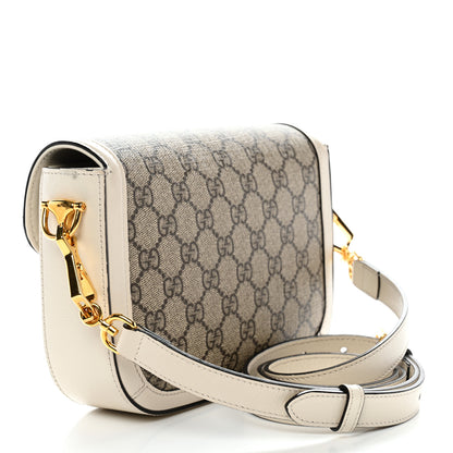 Gucci GG Supreme Monogram Web Mini Horsebit 1955 Shoulder Bag Beige Mystic White 2 of 13