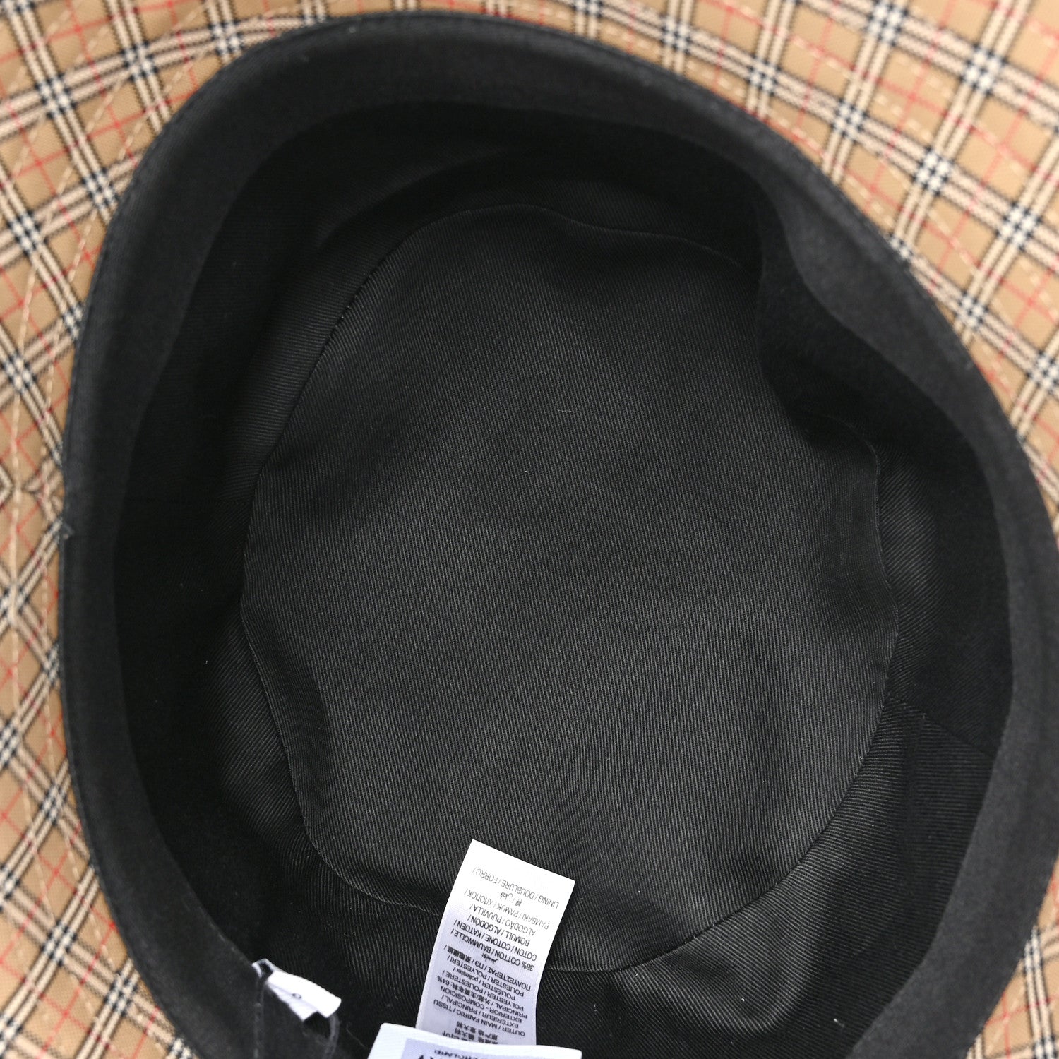 Burberry Technical Cotton Micro Check Bucket Hat L Archive Beige 7 of 9