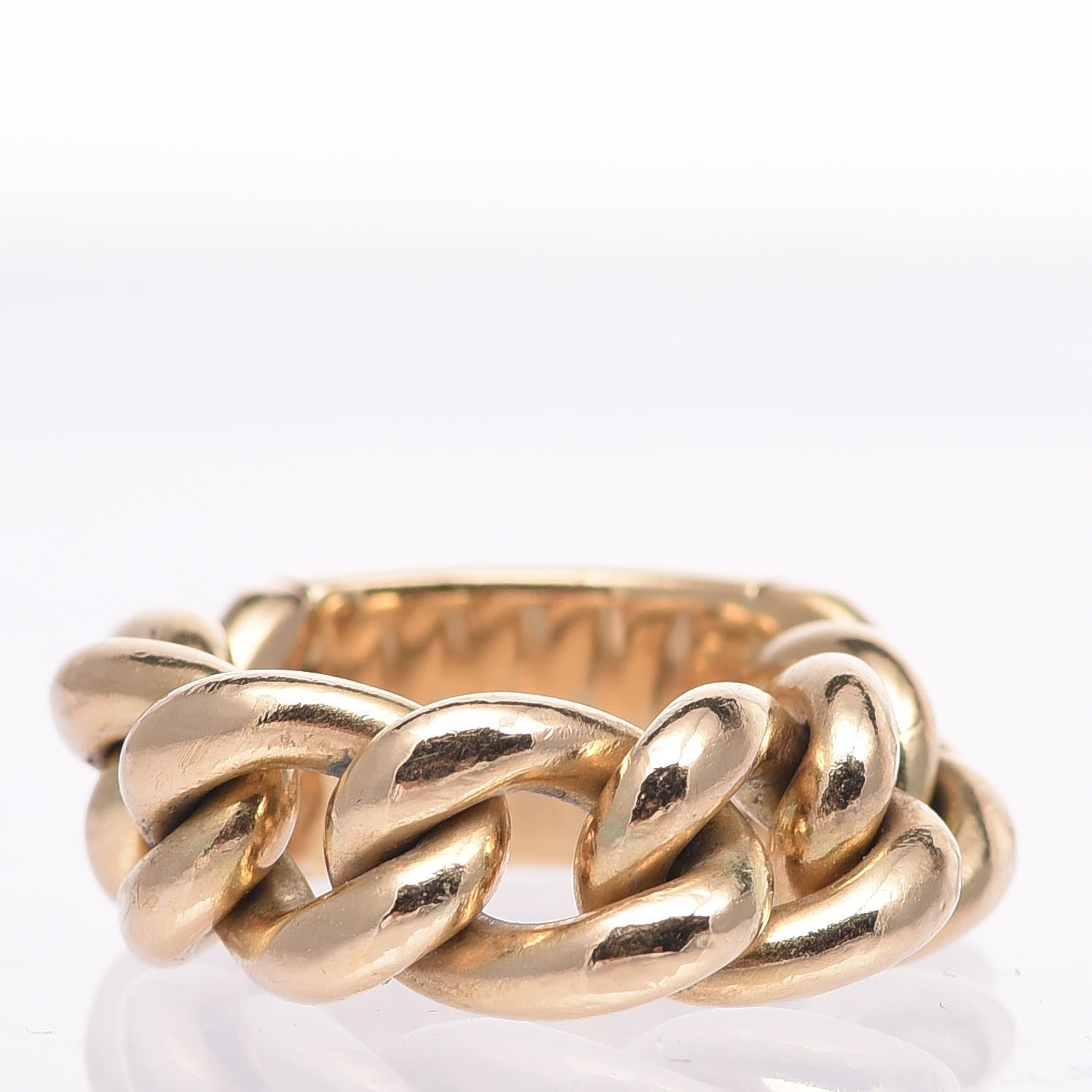 Christian Dior 18K Yellow Gold Gourmette Ring 56 7.5 7 of 8