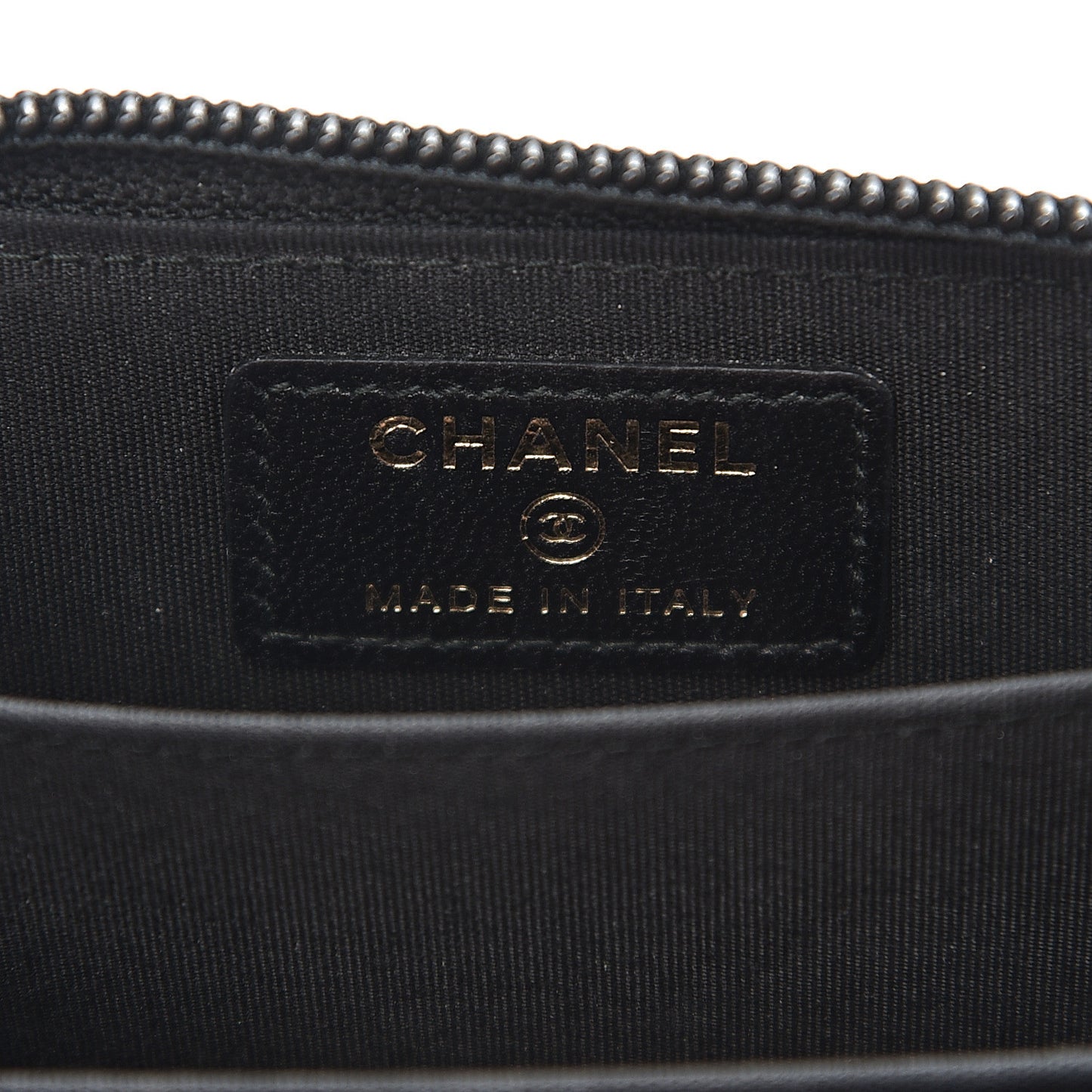 Lambskin Quilted Zip Around Boy Coin Purse Wallet Black