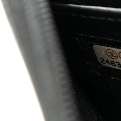 Chanel Caviar Chevron Quilted Zip Around Boy Wallet Black 8 of 11