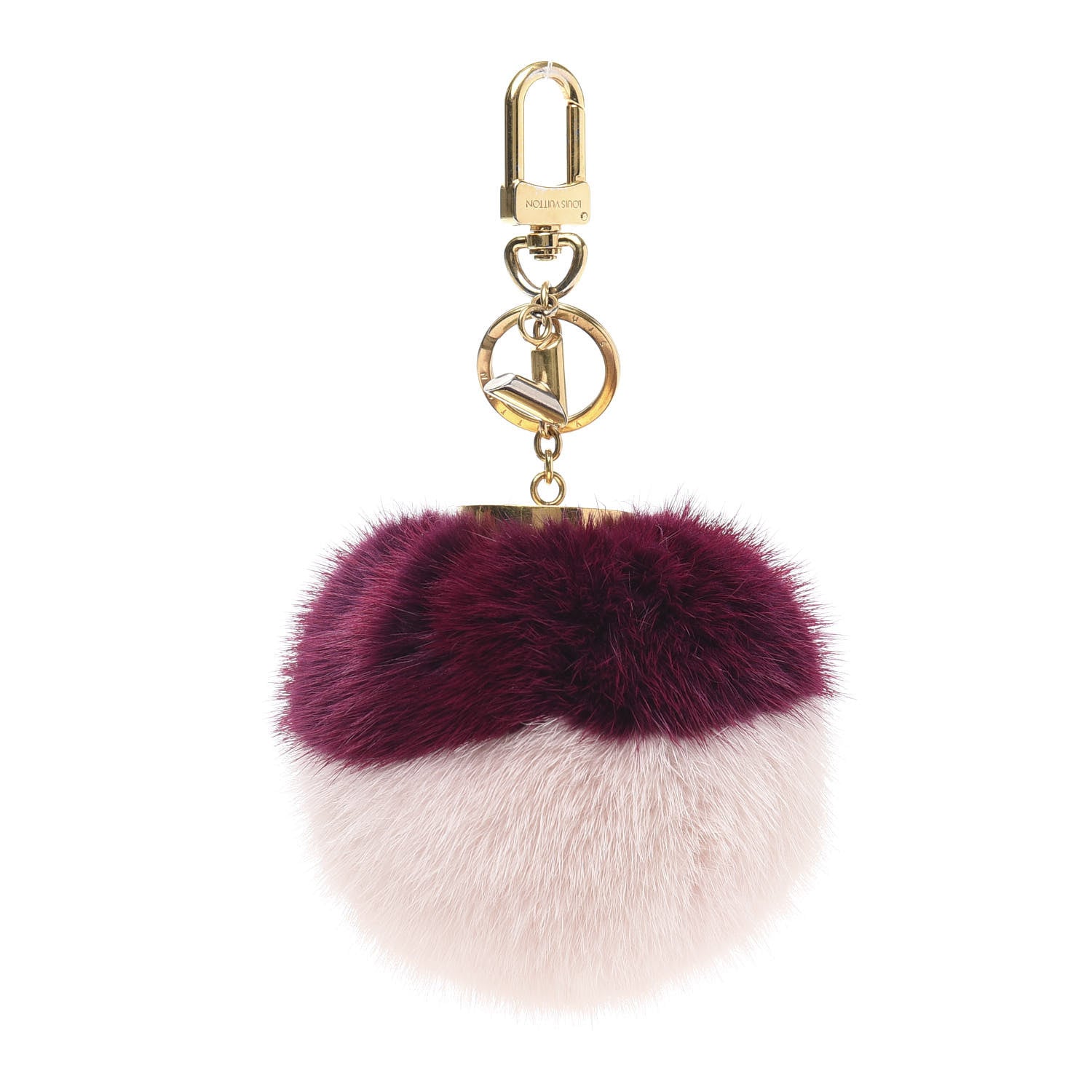 Louis Vuitton Mink Fur Bubble Duo Bag Charm Violet Pink 1 of 6