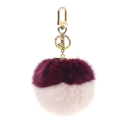 Louis Vuitton Mink Fur Bubble Duo Bag Charm Violet Pink 1 of 6