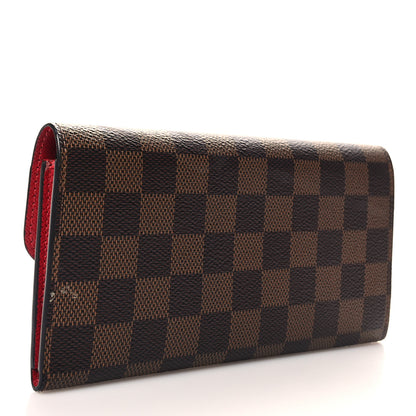 Louis Vuitton Damier Ebene Emilie Wallet Red 3 of 9