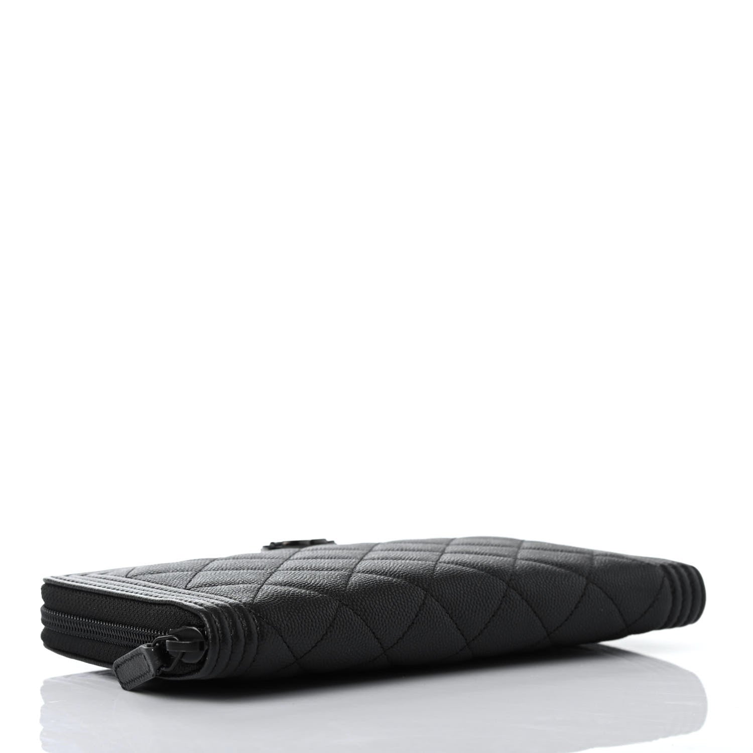 Chanel Caviar Quilted Boy Zip Around Organizer Wallet So Black 3 of 4