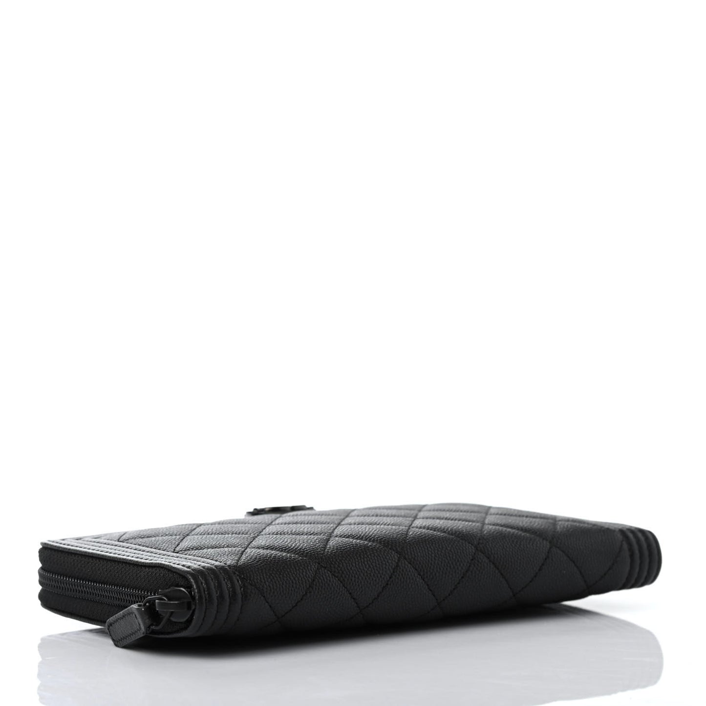 Caviar Quilted Boy Zip Around Organizer Wallet So Black