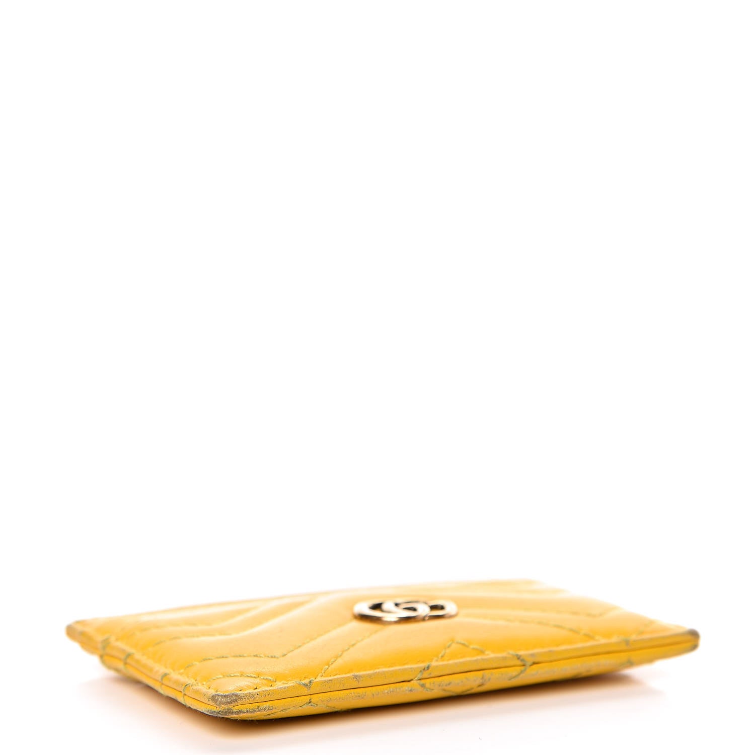 Gucci Calfskin Matelasse GG Marmont Card Holder Stone Topaz 4 of 13