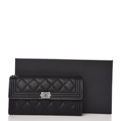 Chanel Caviar Quilted Boy Flap Wallet Black 10 of 10