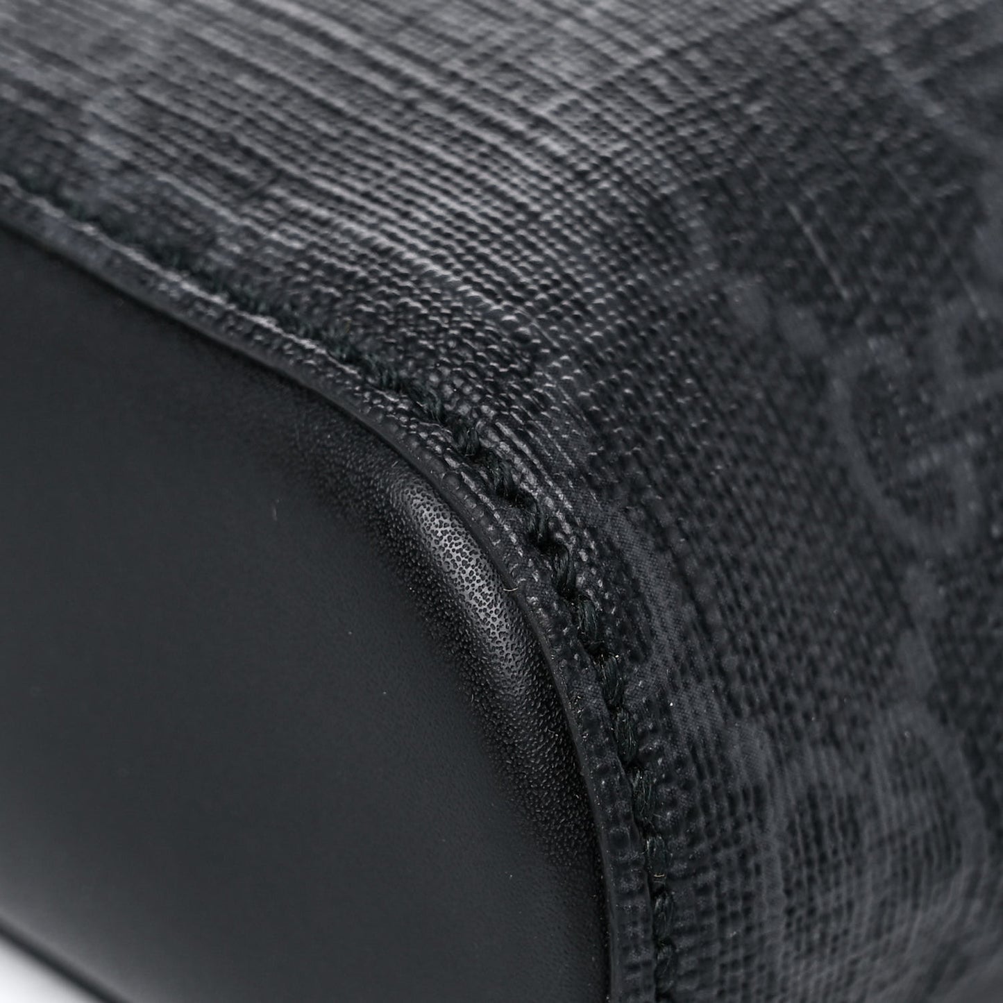 GG Supreme Monogram Appia Calfskin Web Flat Messenger Bag Black Grey