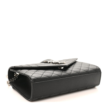 Saint Laurent Grain De Poudre Textured Mixed Matelasse Triquilt Small Monogram Satchel Black 3 of 8