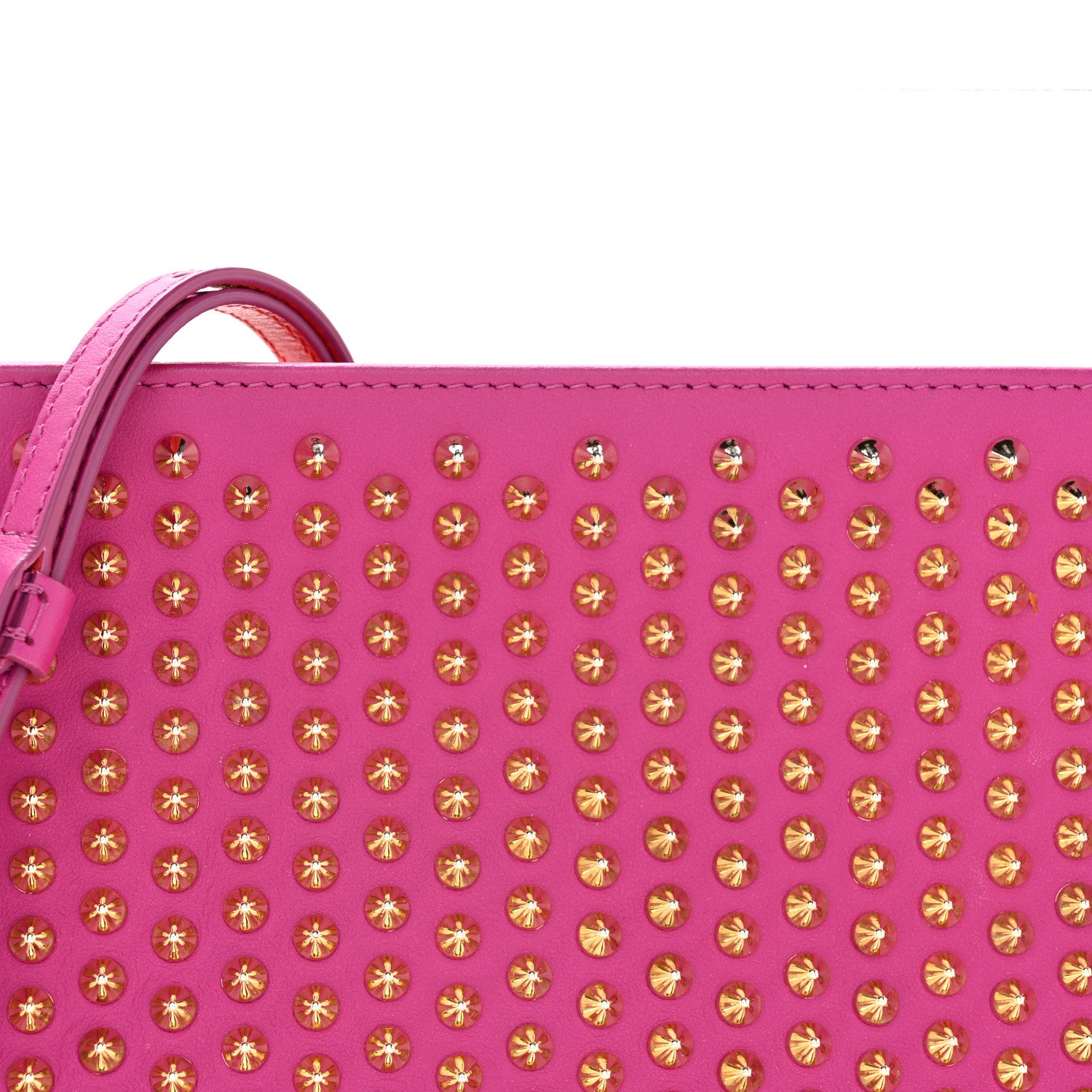 Christian Louboutin Calfskin Studded Loubiposh Chain Clutch Rose Indien Gold 7 of 10