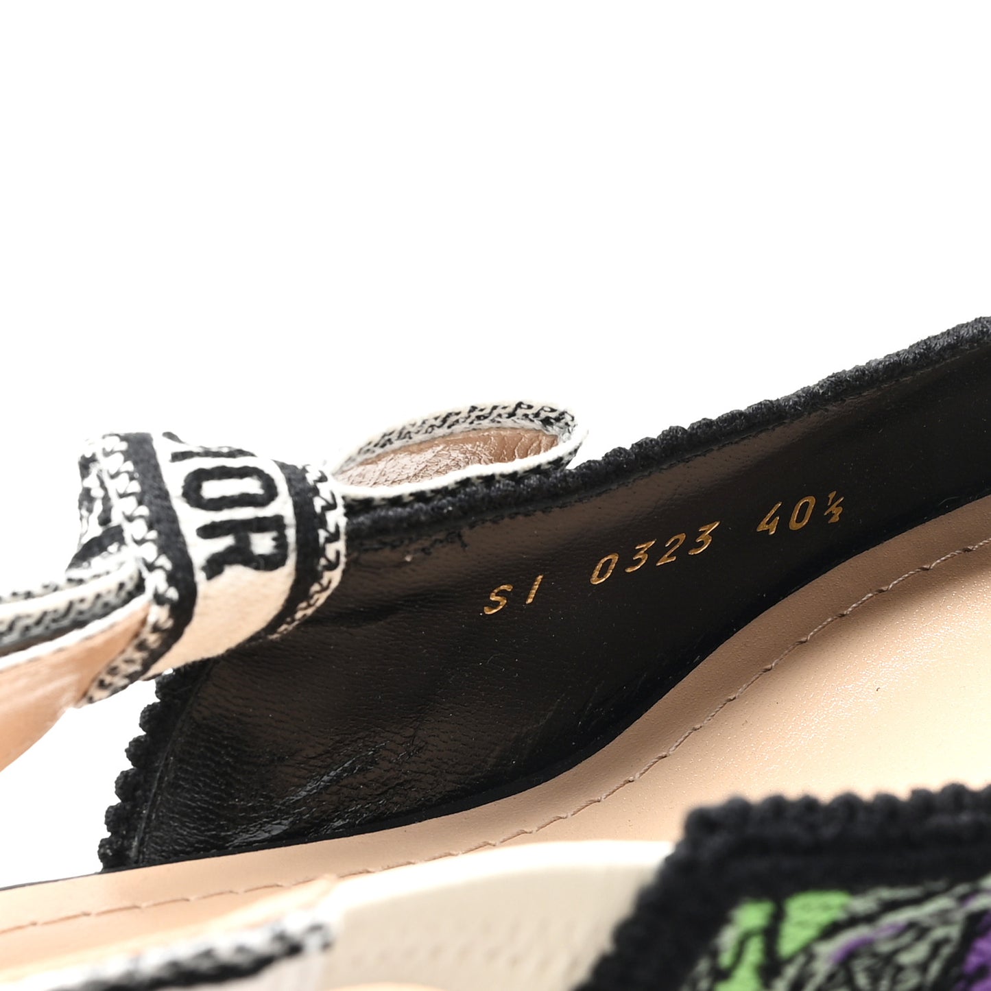 Canvas Embroidered Voyage Cotton Ribbon J'Adior Slingback 65mm Pumps 40.5 Multicolor