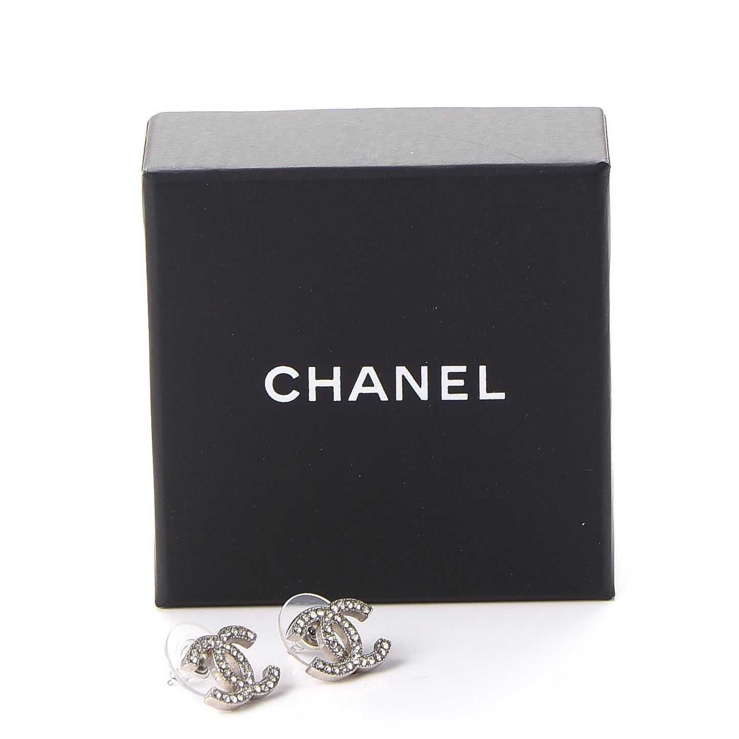 Crystal CC Earrings Silver