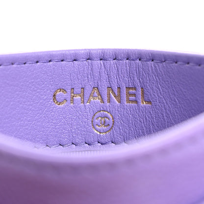 Chanel Caviar Quilted Card Holder Purple 6 of 13