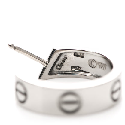 Cartier 18K White Gold 5.5mm LOVE Hoop Earrings 4 of 6